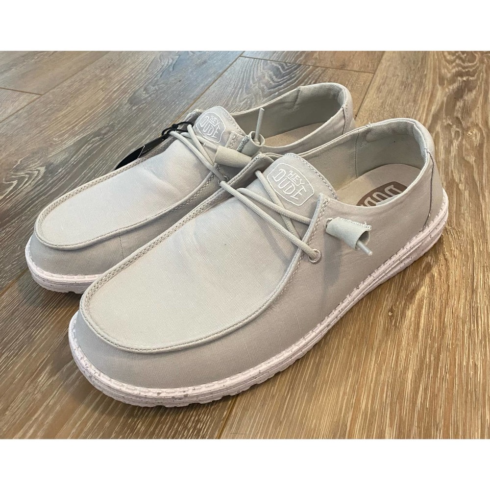 Hey Dude Women's Wendy Size 11 - Light Grey Slub Canvas | Womens Slip on
